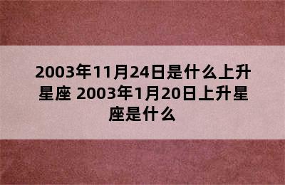 2003年11月24日是什么上升星座 2003年1月20日上升星座是什么